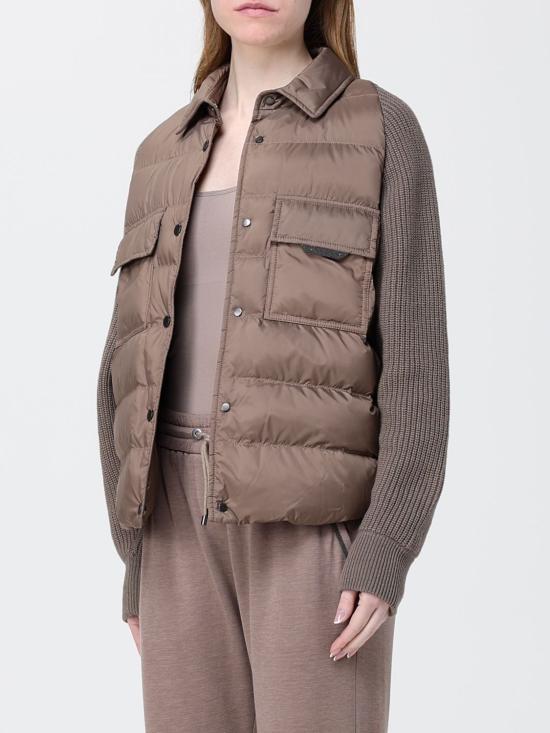 26SS 브루넬로 쿠치넬리 나일론 다운 재킷 MD5987696 C9095 Brown - BRUNELLO CUCINELLI