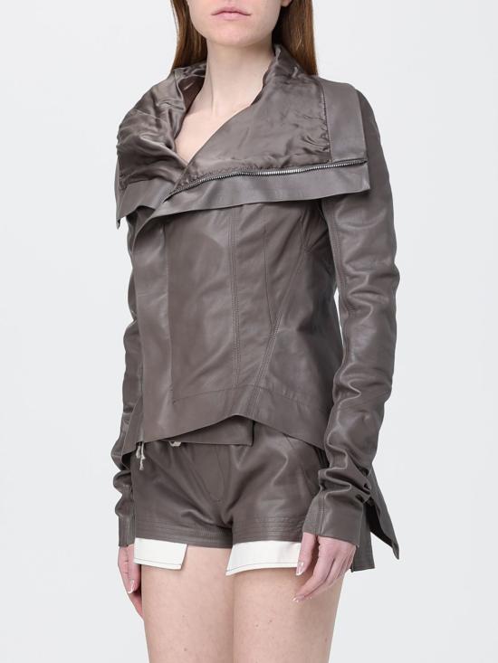 26SS 릭 오웬스 가죽 자켓 RP01F6743LBY 34 Grey - RICK OWENS