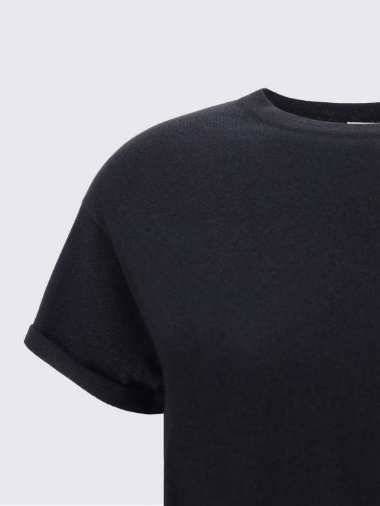 26SS 브루넬로 쿠치넬리 스파클링 캐시미어 실크 니트 티셔츠 M41810000 C101 Black - BRUNELLO CUCINELLI