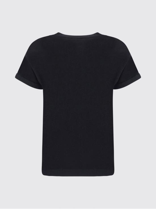 26SS 브루넬로 쿠치넬리 스파클링 캐시미어 실크 니트 티셔츠 M41810000 C101 Black - BRUNELLO CUCINELLI