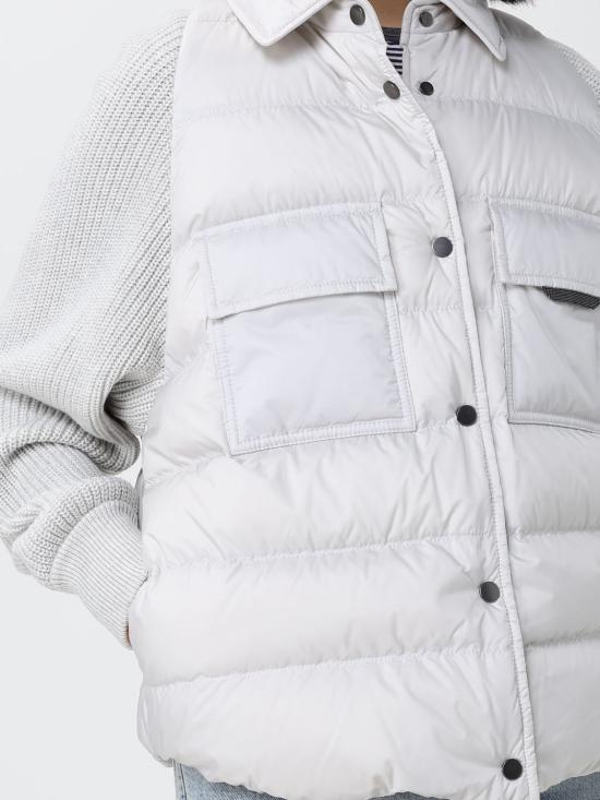 26SS 브루넬로 쿠치넬리 나일론 다운 재킷 MD5987696 C3671 Grey - BRUNELLO CUCINELLI