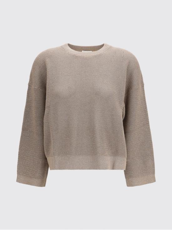 26SS 브루넬로 쿠치넬리 스파클링 텍스처 니트 MST263300 CCJ17 Walnut - BRUNELLO CUCINELLI