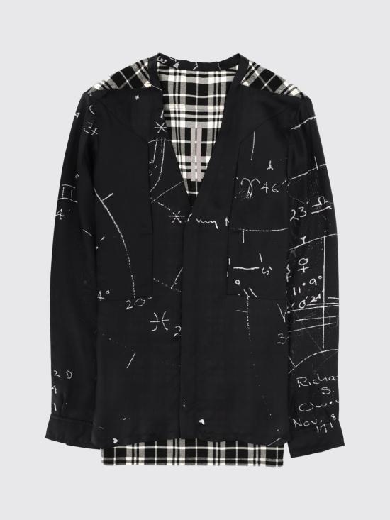 26SS 릭 오웬스 긴팔 셔츠 RU01F2290KP1CP0911 9P Black - RICK OWENS