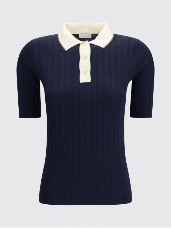 26SS 브루넬로 쿠치넬리 폴로 티셔츠 M14817205 CND78 Blue - BRUNELLO CUCINELLI