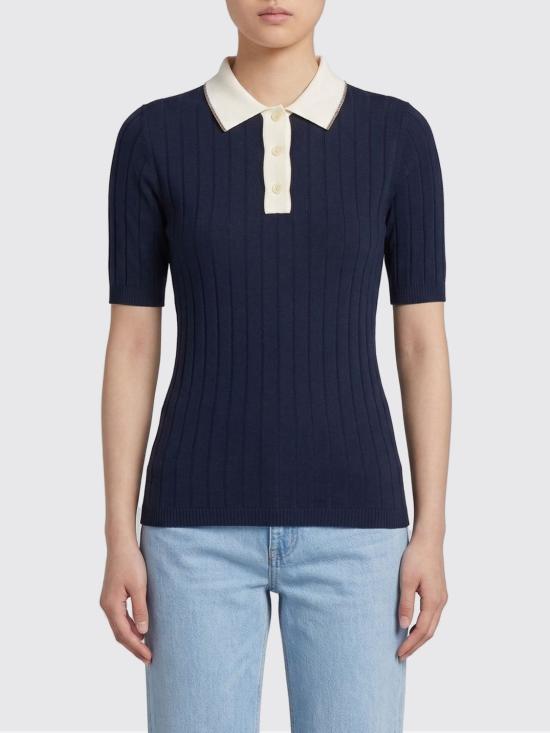 26SS 브루넬로 쿠치넬리 폴로 티셔츠 M14817205 CND78 Blue