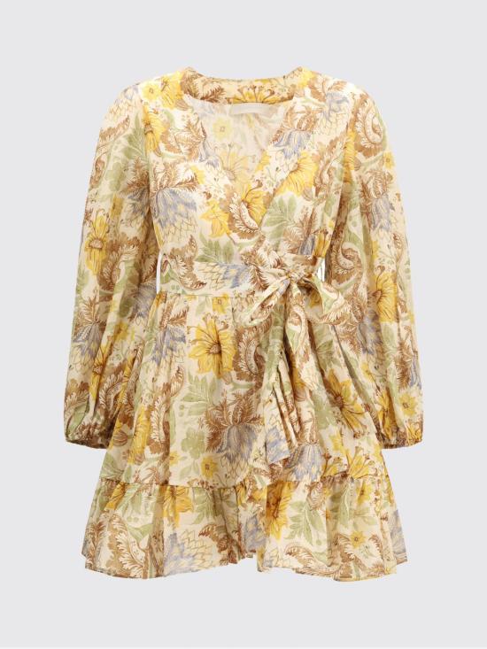 26SS 짐머만 미디 원피스 2449DRS263 STFC Yellow Cream - ZIMMERMANN