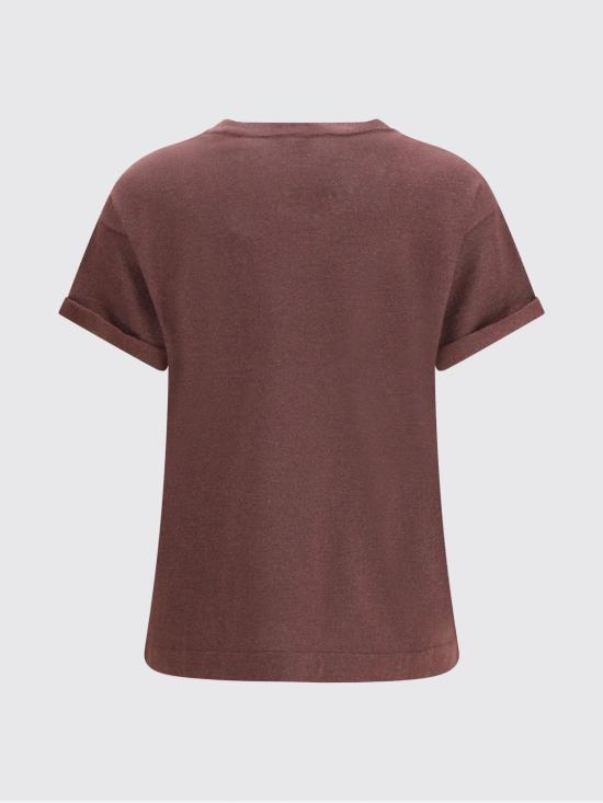 26SS 브루넬로 쿠치넬리 스파클링 캐시미어 실크 니트 티셔츠 M41810000 C9275 Red - BRUNELLO CUCINELLI