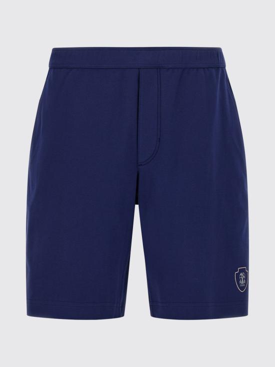 26SS 브루넬로 쿠치넬리 코튼 인터록 버뮤다 팬츠 ML8243390T C7943 Blue - BRUNELLO CUCINELLI