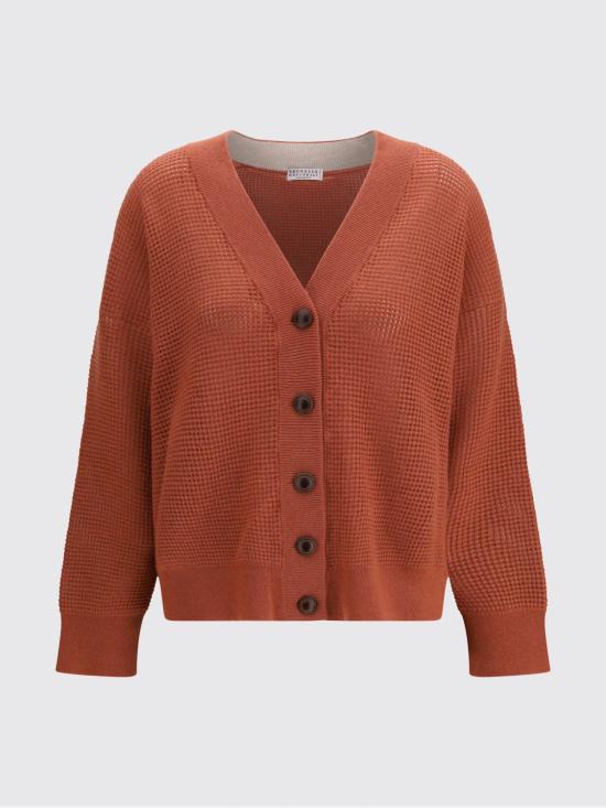 26SS 브루넬로 쿠치넬리 가디건 M12205106 CPD81 Orange - BRUNELLO CUCINELLI