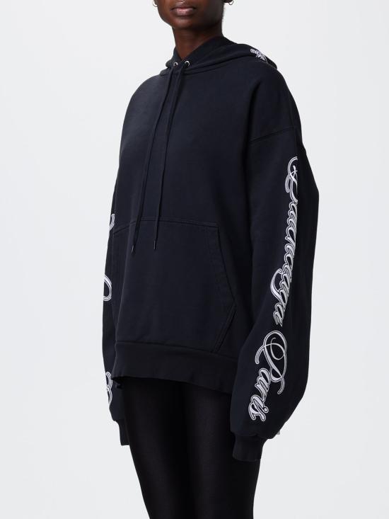 26SS 발렌시아가 커시브 오버사이즈 후드티셔츠 858143TTVM8 6552 Black - BALENCIAGA
