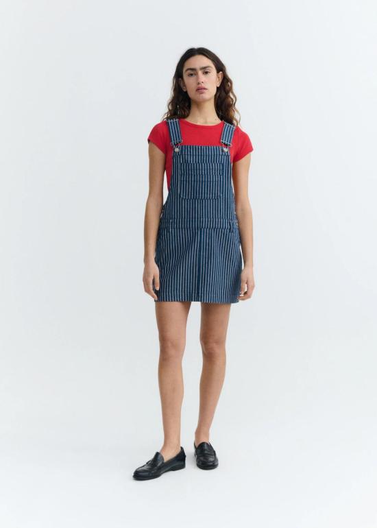  띵킹 뮤 숏 원피스 씽킹 무 라파엘라 레일웨이 스트라이프 드레스 - THINKING MU