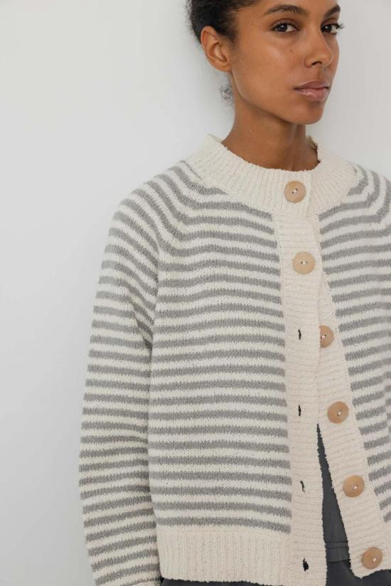  울 하이드 봄버 자켓 스트라이프드 봄버 - WOL HIDE