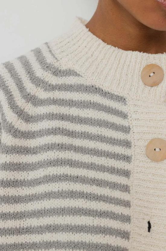  울 하이드 봄버 자켓 스트라이프드 봄버 - WOL HIDE