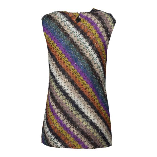 26SS 미소니 민소매 티셔츠 DS25WK0CBR012O S72LE Giallo viola - MISSONI