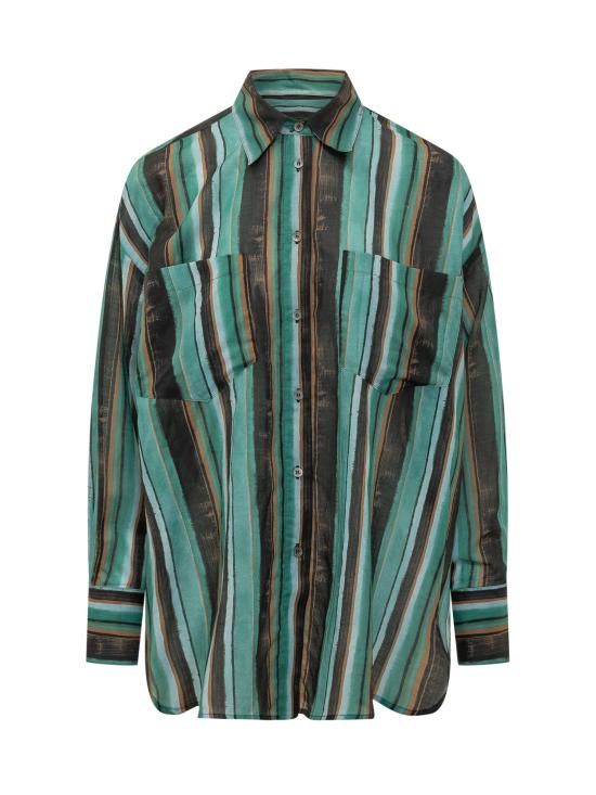 26SS 핑코 셔츠 106990A3CH SD3 MULT VERDE NERO