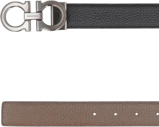  살바토레 페라가모 간치니 리버시블 레더 벨트 670428780486 black - SALVATORE FERRAGAMO