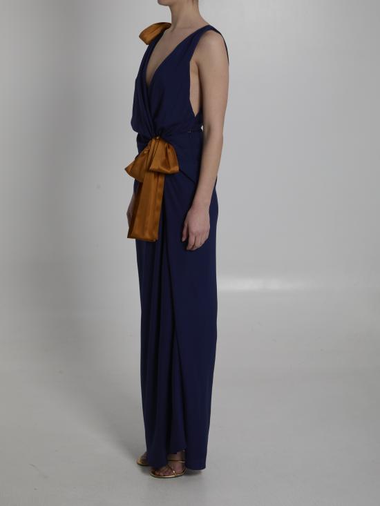 26SS 생로랑 롱 원피스 858262Y1L27 4001 BLUE - SAINT LAURENT