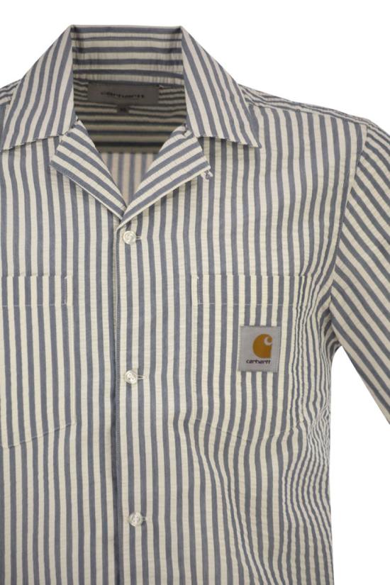 26SS 칼하트 WIP 숏슬리브 레벨 셔츠 I036203 3K5XX BLUE WHITE - CARHARTT WIP