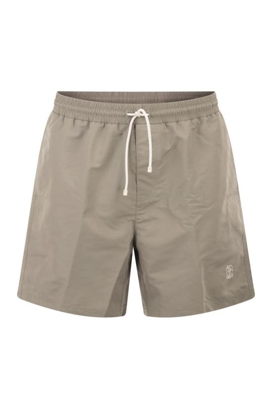 26SS 브루넬로 쿠치넬리 로고 스윔 팬츠 MW817043 CXX37 KHAKI