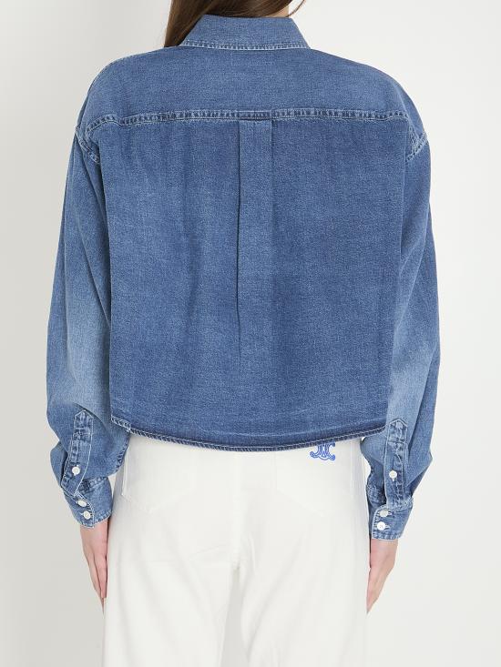 26SS 셀린느 데님 크롭 셔츠 RC0BC2N67GDP1 blue - CELINE