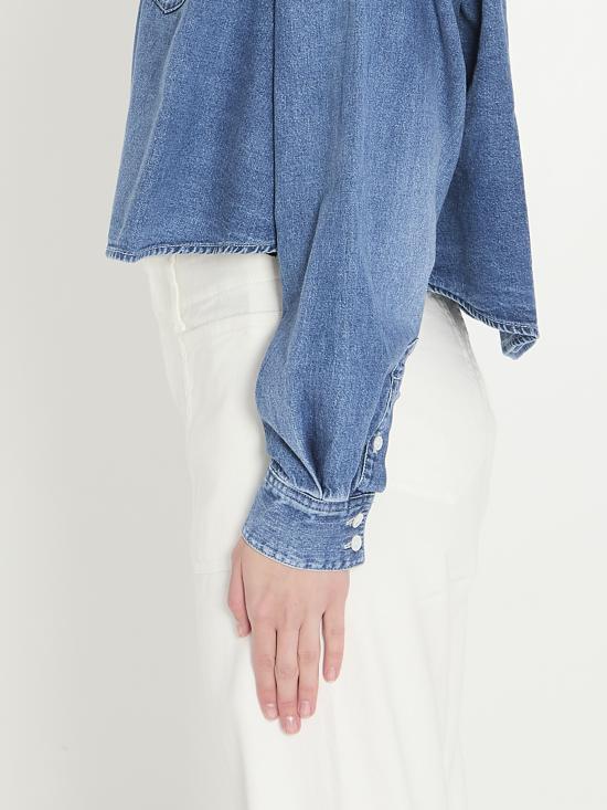 26SS 셀린느 데님 크롭 셔츠 RC0BC2N67GDP1 blue - CELINE
