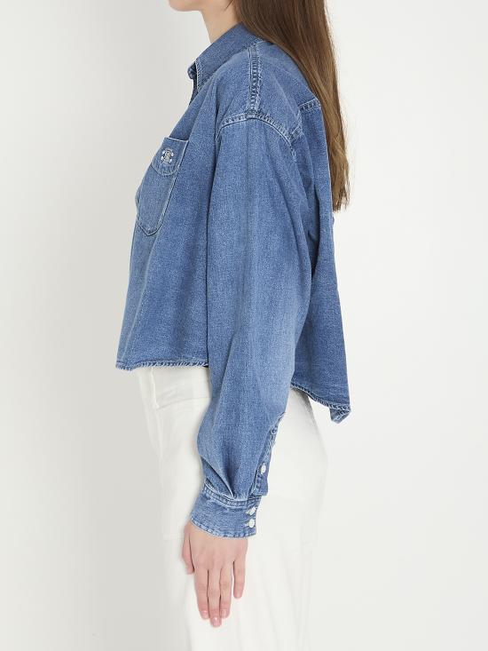 26SS 셀린느 데님 크롭 셔츠 RC0BC2N67GDP1 blue - CELINE