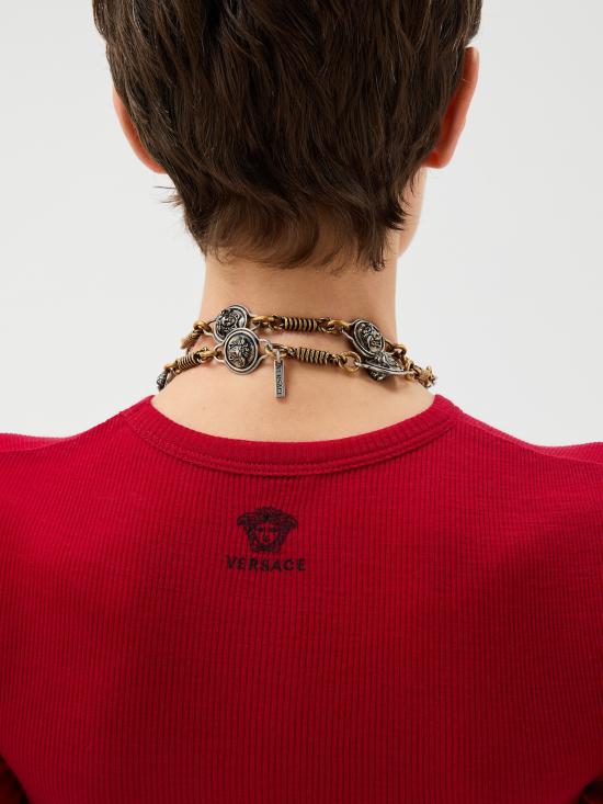 26SS 베르사체 반팔 티셔츠 10245061A17548 1RB30 Red - VERSACE