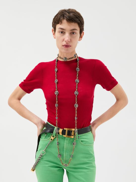 26SS 베르사체 반팔 티셔츠 10245061A17548 1RB30 Red - VERSACE