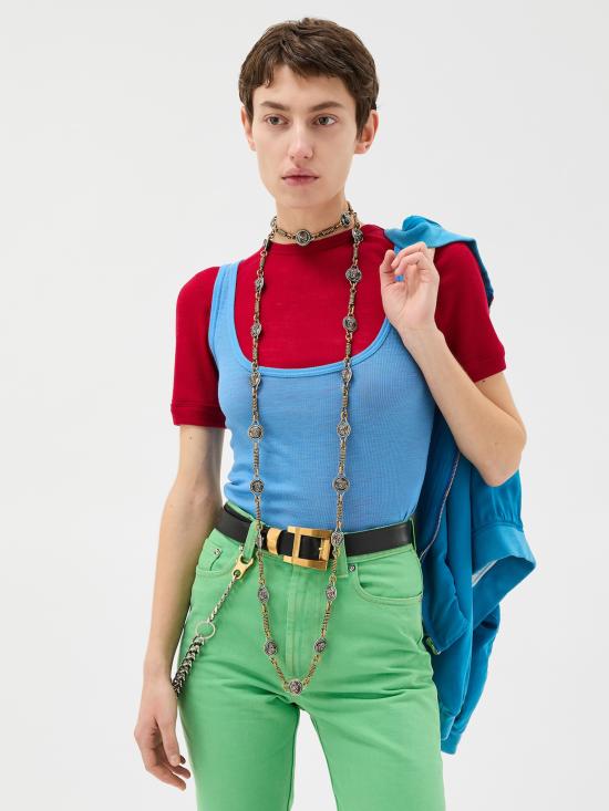 26SS 베르사체 반팔 티셔츠 10245061A17548 1RB30 Red - VERSACE