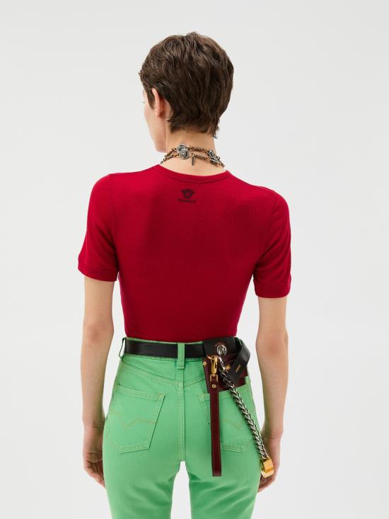 26SS 베르사체 반팔 티셔츠 10245061A17548 1RB30 Red - VERSACE