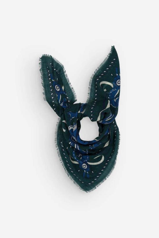  메종 르콩트 플라망 머플러/스카프 Maison Lecomte Flament 점핑 울 실크 블렌드 반다나 스카프 - MAISON LECOMTE FLAMENT