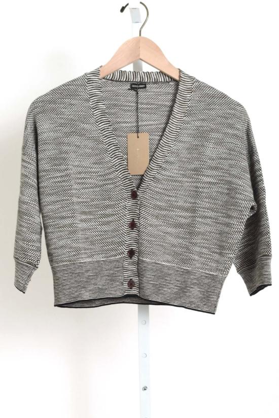  레이첼 코미 가디건 김렛 탑 블랙 멀티