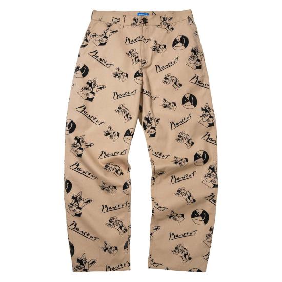  마켓 팬츠 스마일리 큐비즘 더블 니  카키