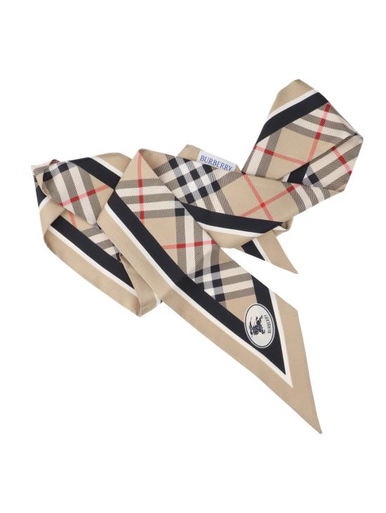 26SS 버버리 스키니 체크 나이트 스탬프 실크 스카프 8114238 A2021 - BURBERRY