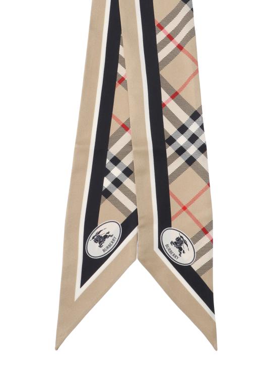 26SS 버버리 스키니 체크 나이트 스탬프 실크 스카프 8114238 A2021 - BURBERRY