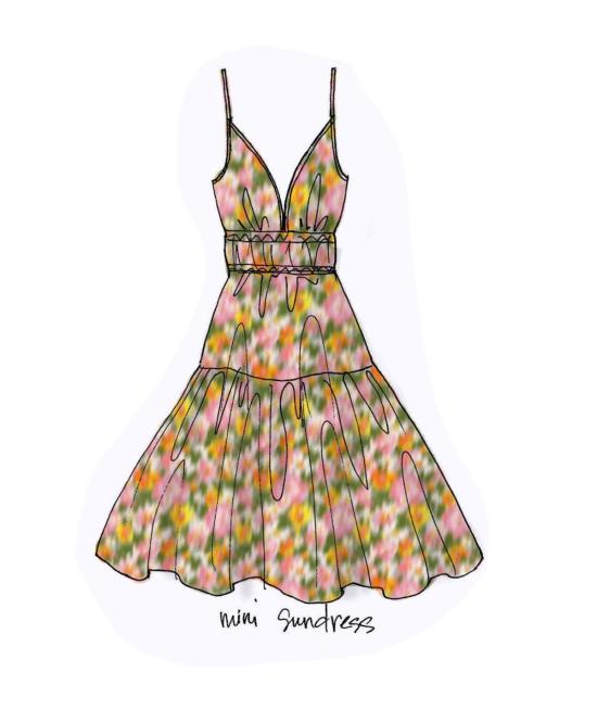  호프 포 플라워스 바이 트레이시 리스 숏 원피스 트레이시 리스의 'Hope For Flowers' 미니 선드레스, 가든 플로럴 패턴