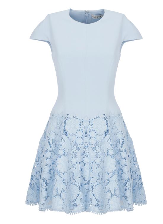 26SS 셀프 포트레이트 미디 원피스 SS26095SBL BLUE CREPE LACEBLUE Light Blue
