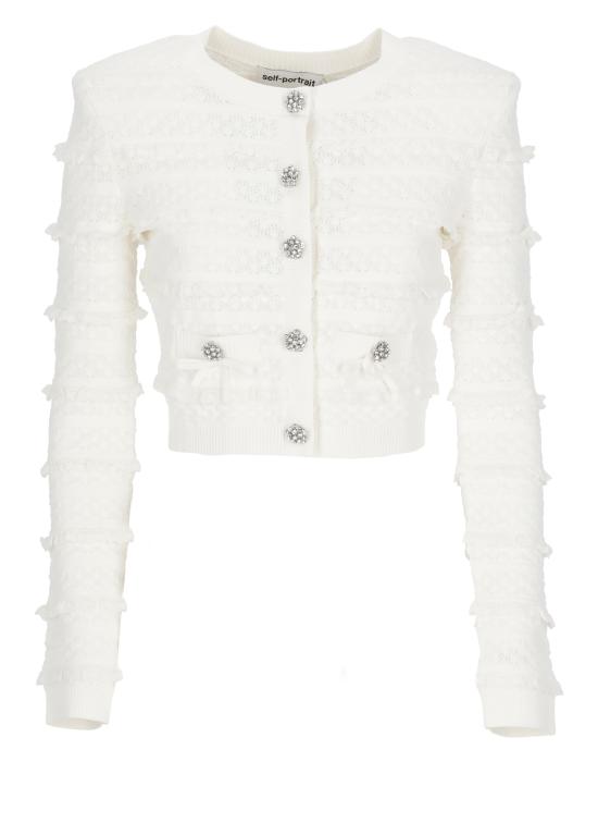 26SS 셀프 포트레이트 가디건 SS26063CW WHITE POINTELLE DIAMANTEWHITE White