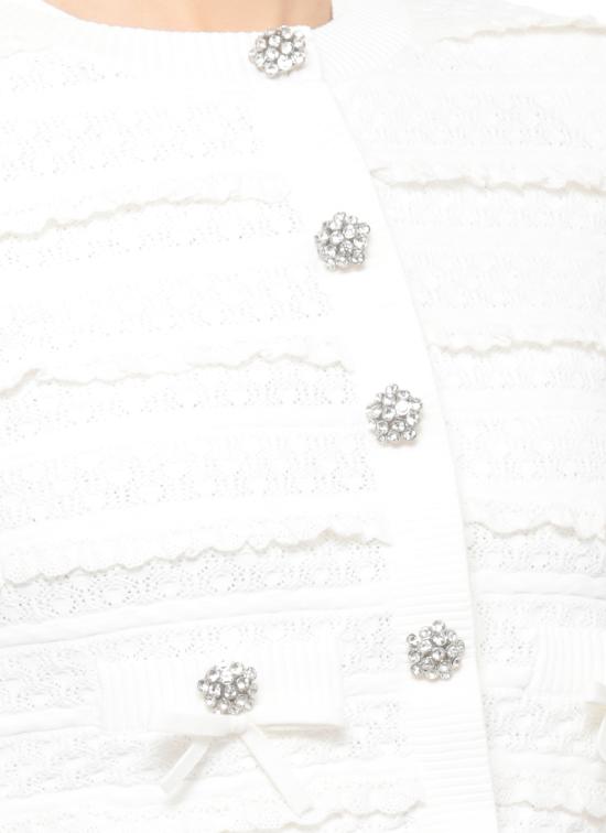 26SS 셀프 포트레이트 가디건 SS26063CW WHITE POINTELLE DIAMANTEWHITE White - SELF PORTRAIT