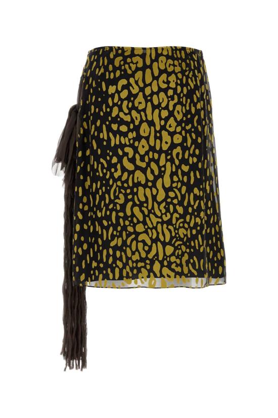 26SS 살바토레 페라가모 스커트 13I351793479 BEIGE Animal Print - SALVATORE FERRAGAMO