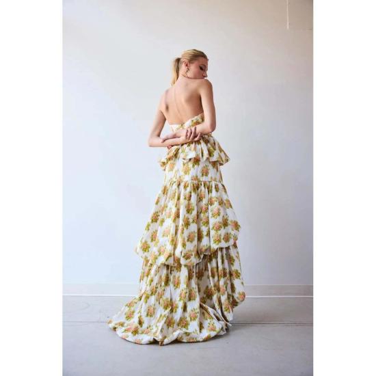  Hope for Flowers by Tracy Reece 롱 원피스 트레이시 리스의 'Hope For Flowers' 홀리 가운 드레스 핑크 워프드 이캇 - OTHER BRANDS