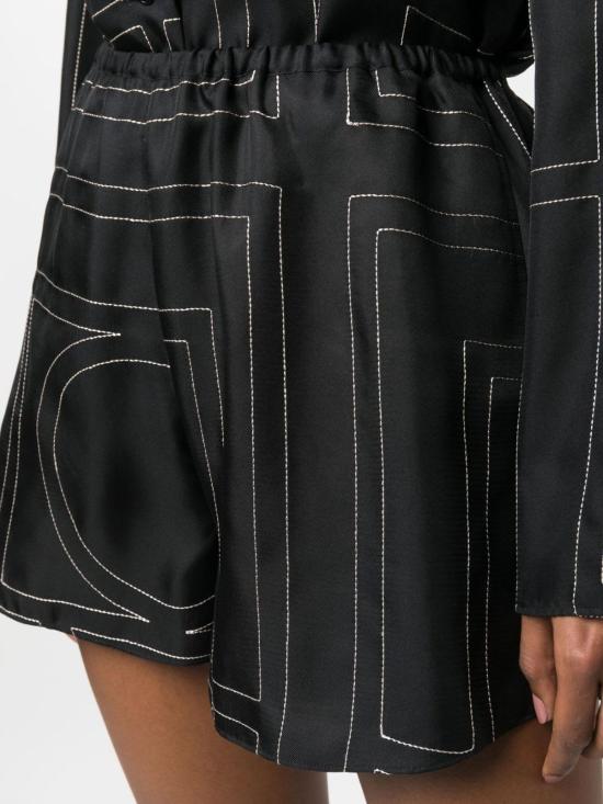  토템 숏팬츠 실크 파자마 반바지 블랙 - TOTEME