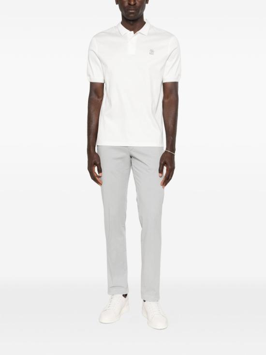 26SS 브루넬로 쿠치넬리 폴로 티셔츠 M0B139779G CC984 White - BRUNELLO CUCINELLI