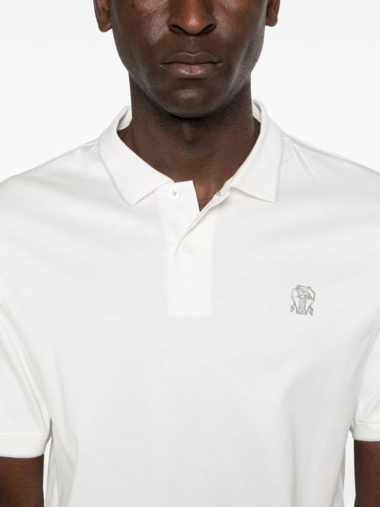 26SS 브루넬로 쿠치넬리 폴로 티셔츠 M0B139779G CC984 White - BRUNELLO CUCINELLI