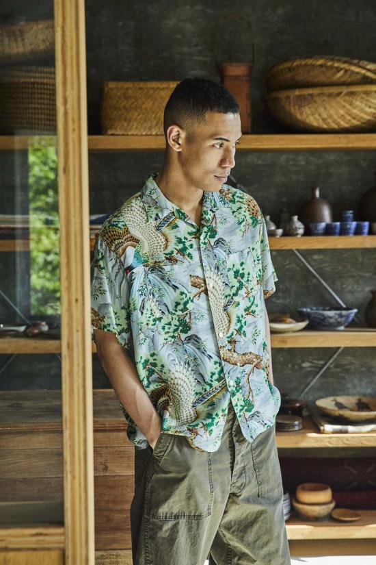  오어슬로우 셔츠 오슬로 피콕 가든 하와이안 - ORSLOW