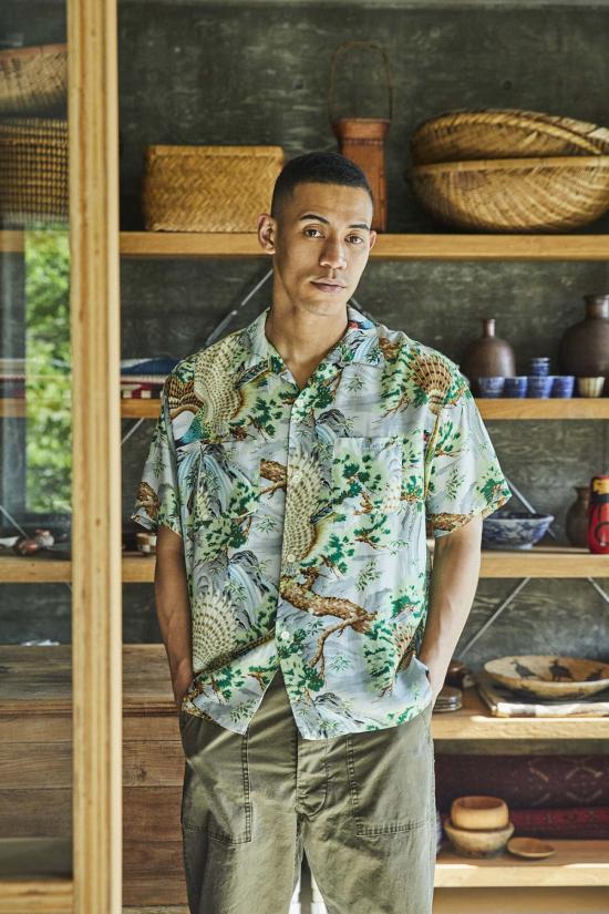  오어슬로우 셔츠 오슬로 피콕 가든 하와이안 - ORSLOW