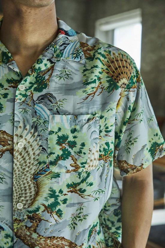  오어슬로우 셔츠 오슬로 피콕 가든 하와이안 - ORSLOW