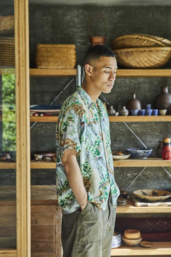  오어슬로우 셔츠 오슬로 피콕 가든 하와이안 - ORSLOW