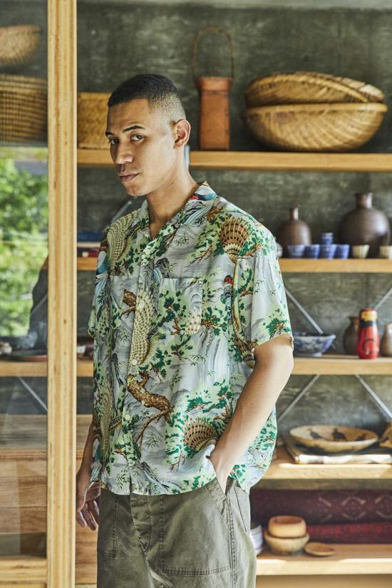  오어슬로우 셔츠 오슬로 피콕 가든 하와이안 - ORSLOW