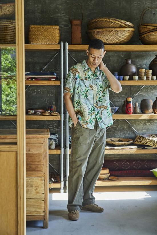  오어슬로우 셔츠 오슬로 피콕 가든 하와이안 - ORSLOW